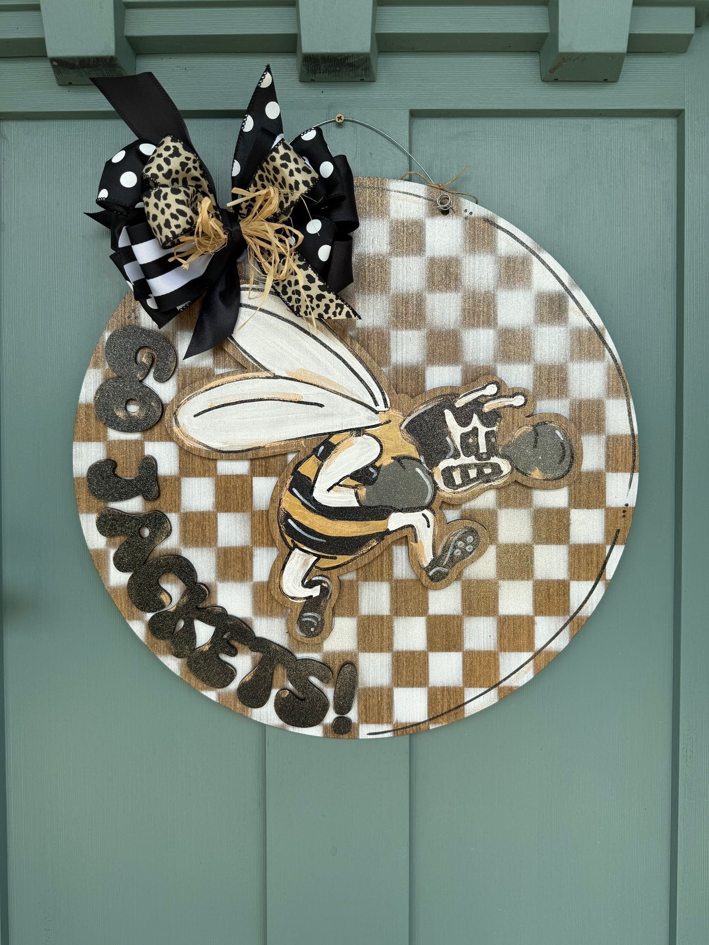 Go Jackets Checkered Door Hanger