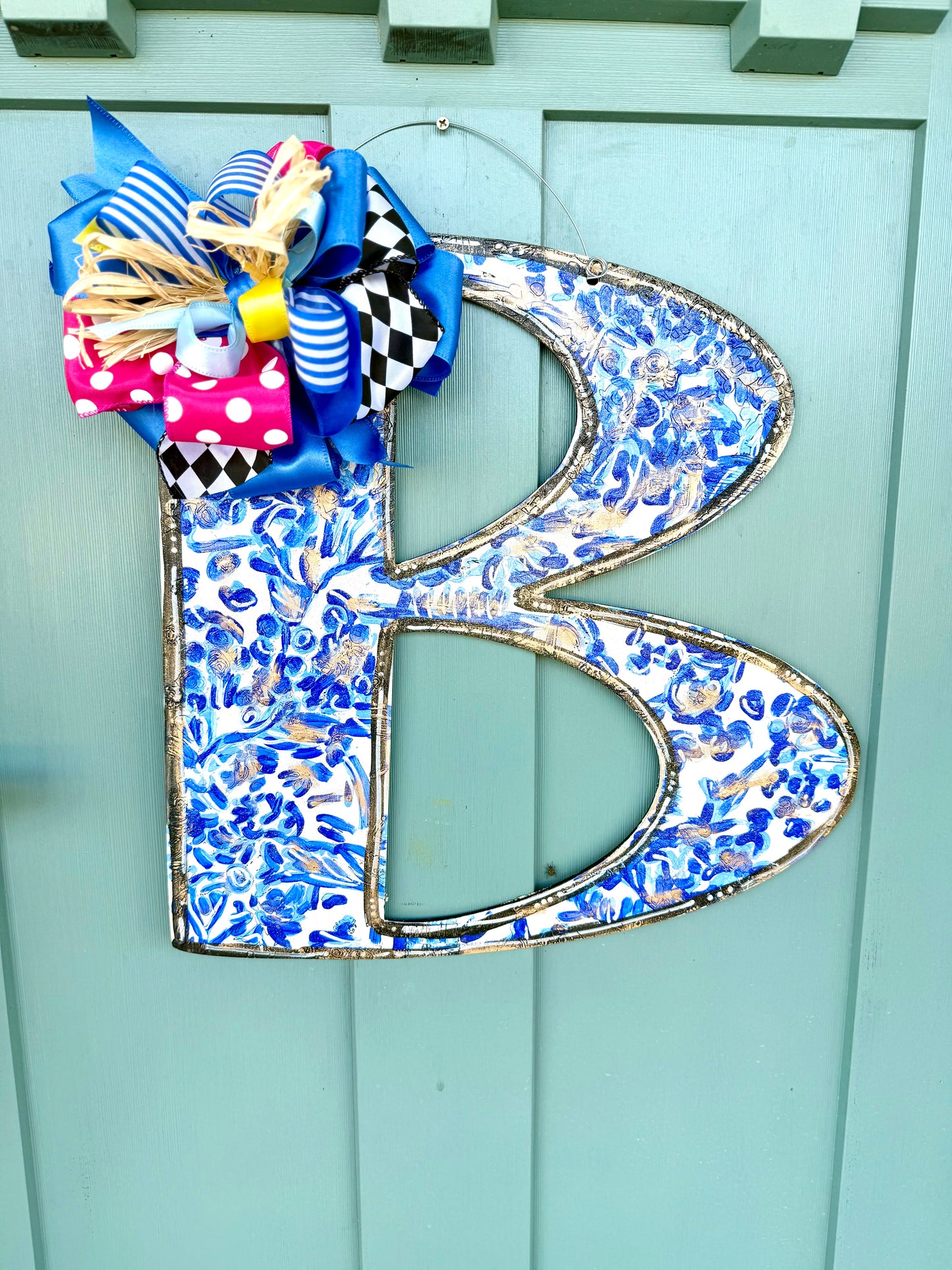 Chinoiserie/Blue Willow Inspired Initial Door Hanger