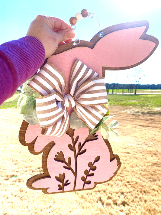 Pink Bunny Door Hanger