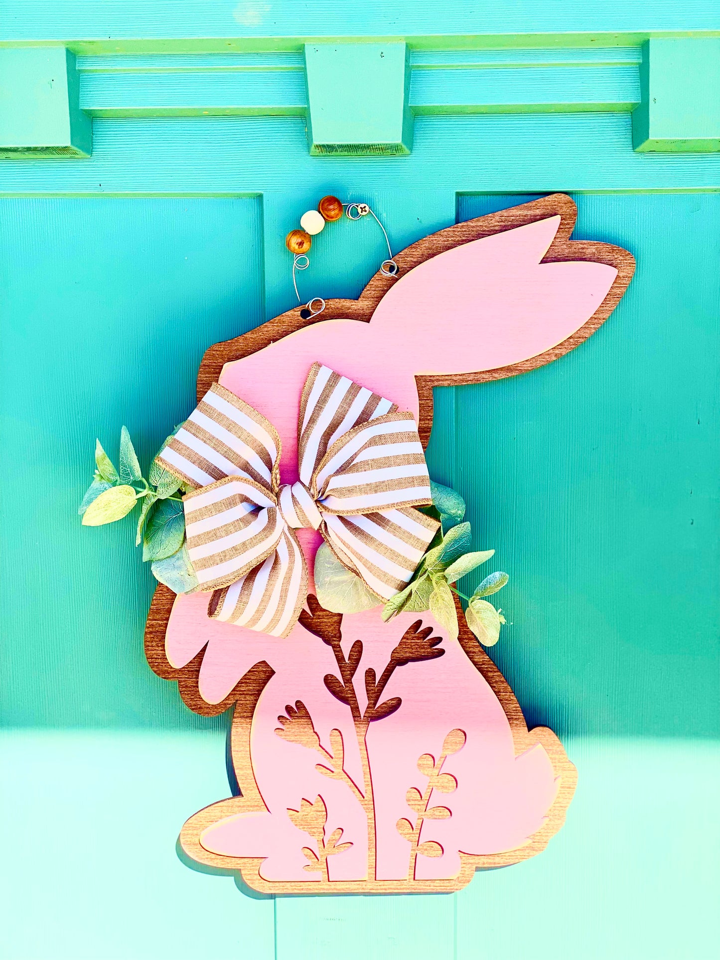 Pink Bunny Door Hanger