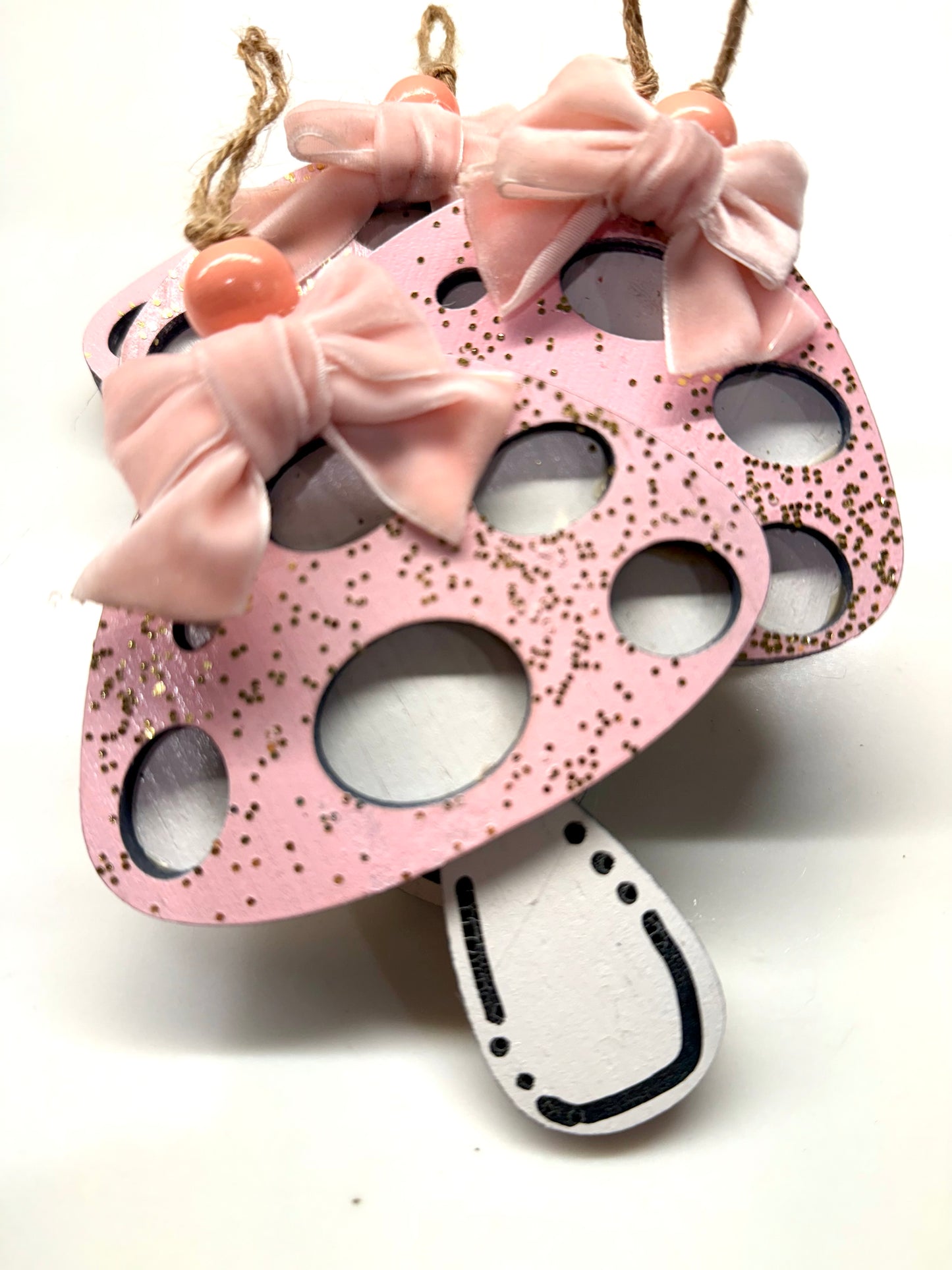 Pink Mushroom Christmas Ornament