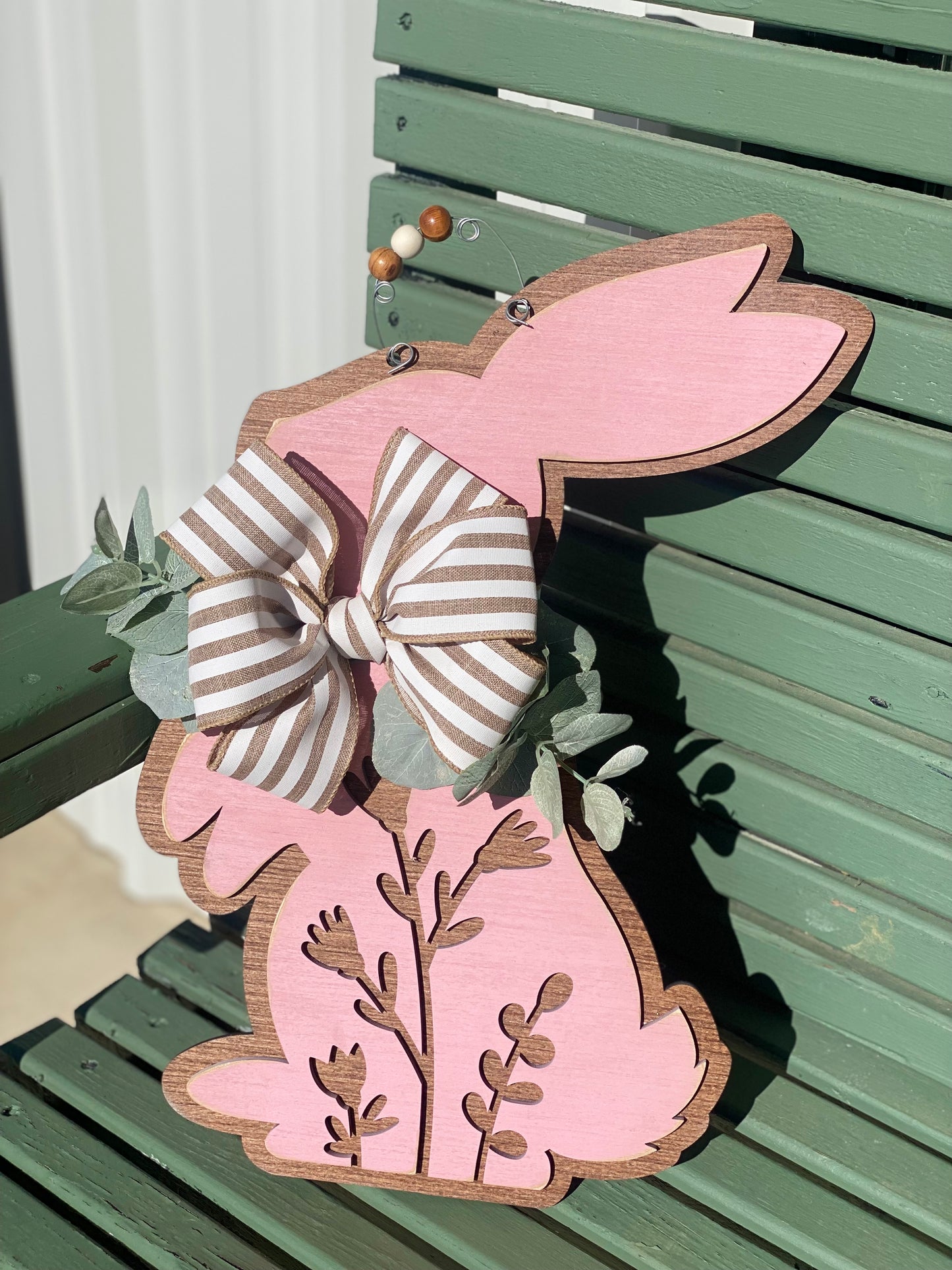 Pink Bunny Door Hanger