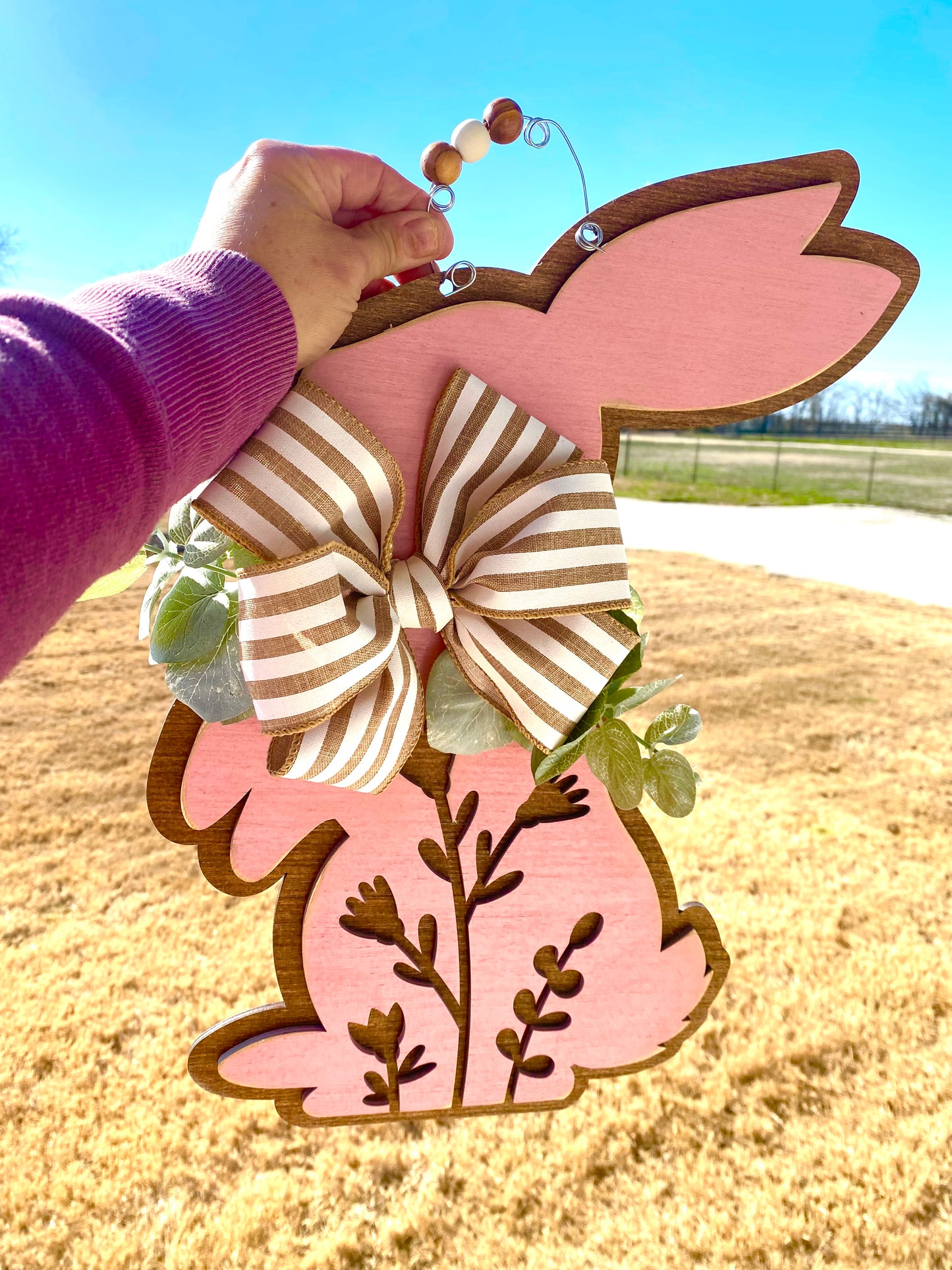 Pink Bunny Door Hanger