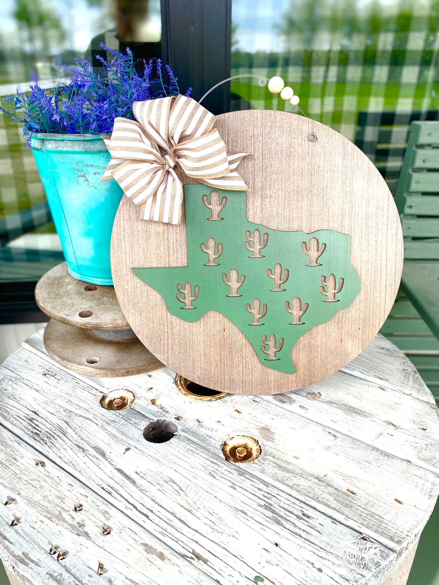 Texas Cactus Door Hanger