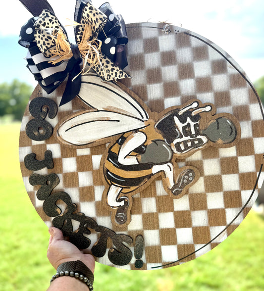 Go Jackets Checkered Door Hanger