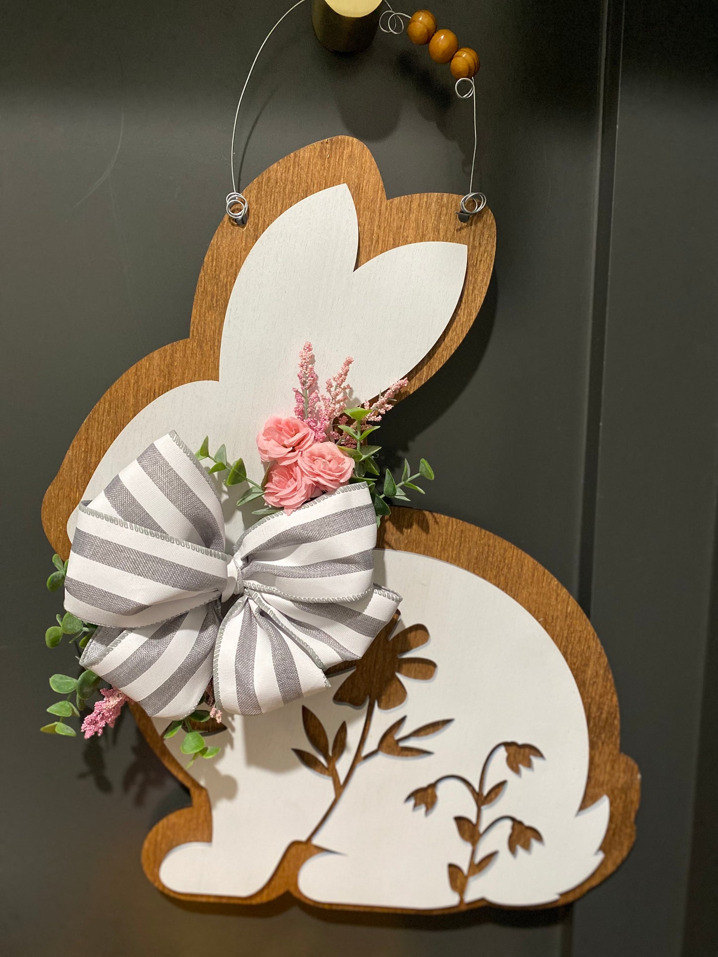 White Bunny Door Hanger