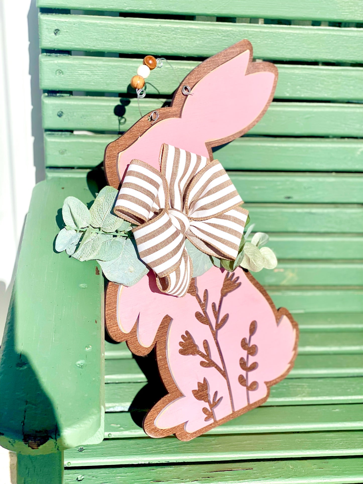 Pink Bunny Door Hanger