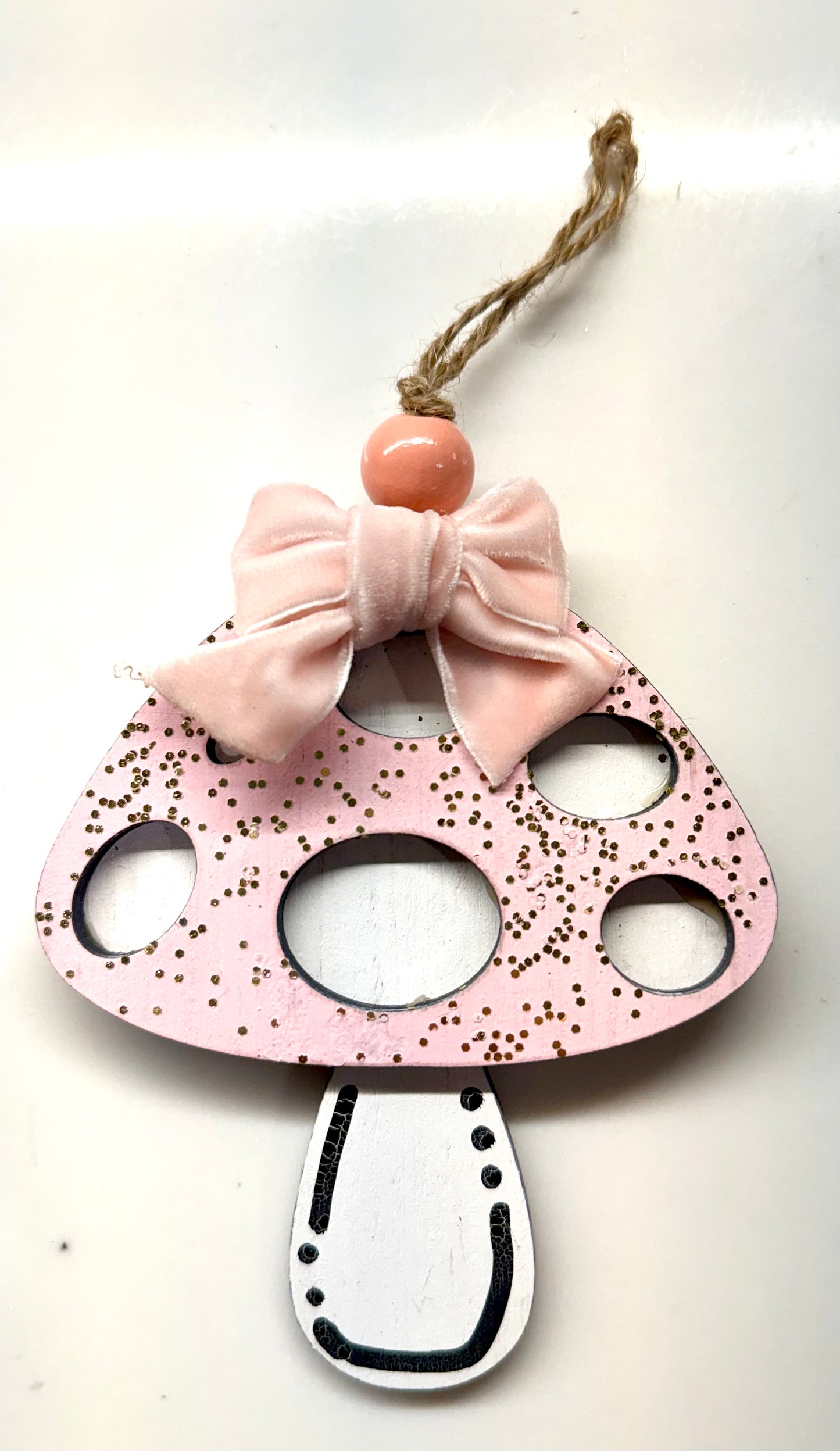 Pink Mushroom Christmas Ornament