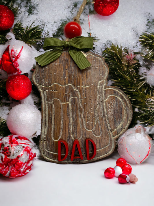 Dad Beer Mug Christmas Ornament