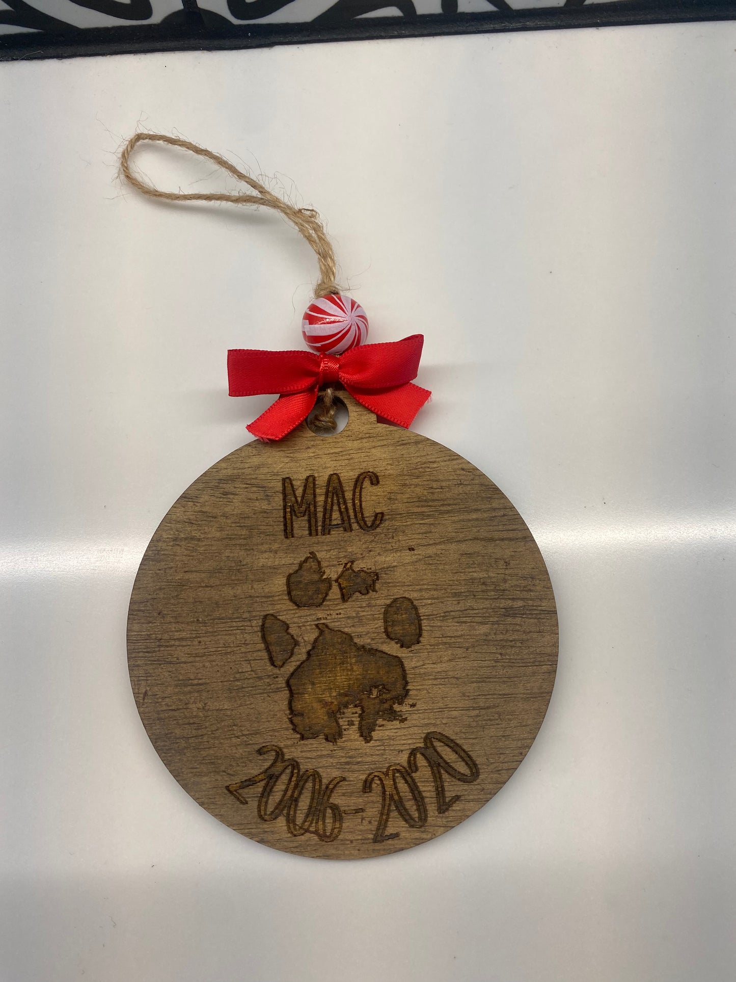 Dog Paw Memory Ornament