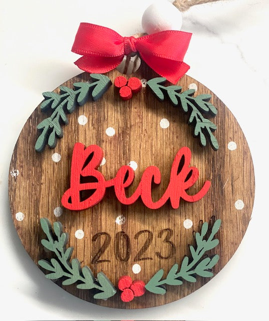 2023 Last Name Christmas Ornament